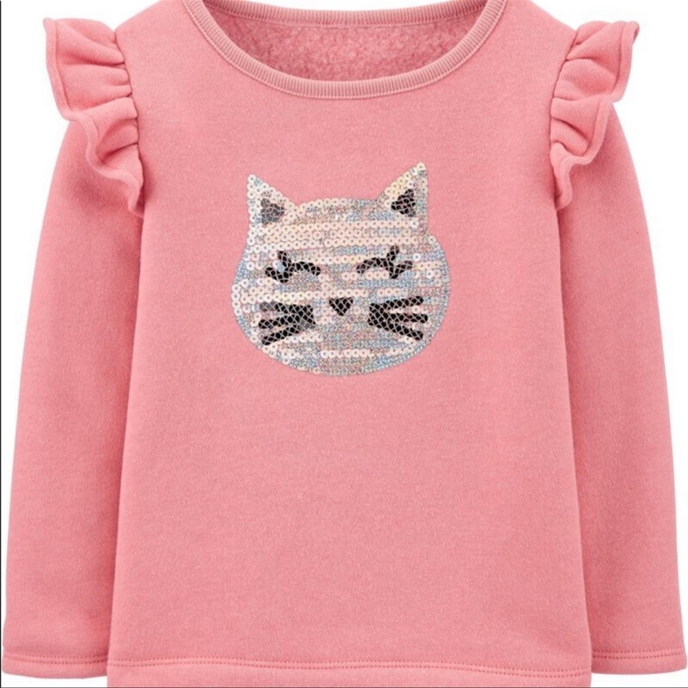 Brand New Carters Pink Cat Sweater. 6M.